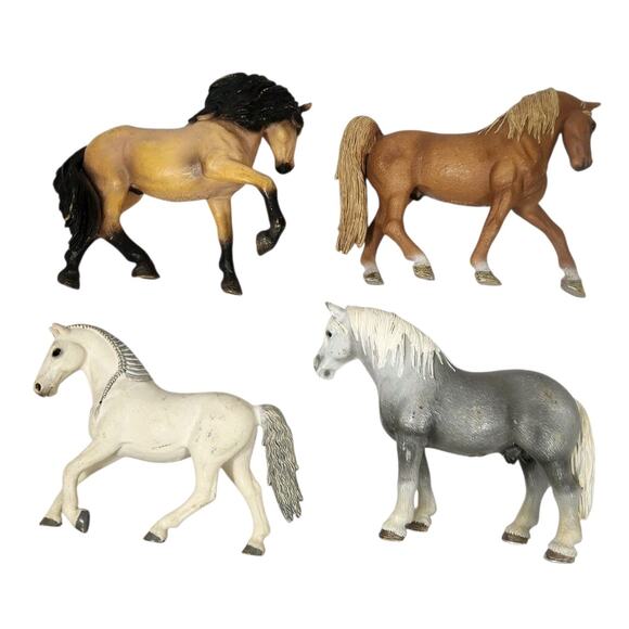 SCHLEICH HORSE FIGURE LOT OF 4 ANIMAL FARM FOAL MARE EQUESTRIAN TOY 2007-2012 - Picture 2 of 6